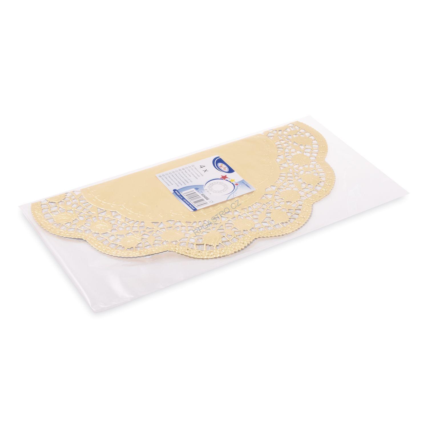 Dekorativní krajky kulaté zlaté Ø 36 cm [4 ks] (65466)