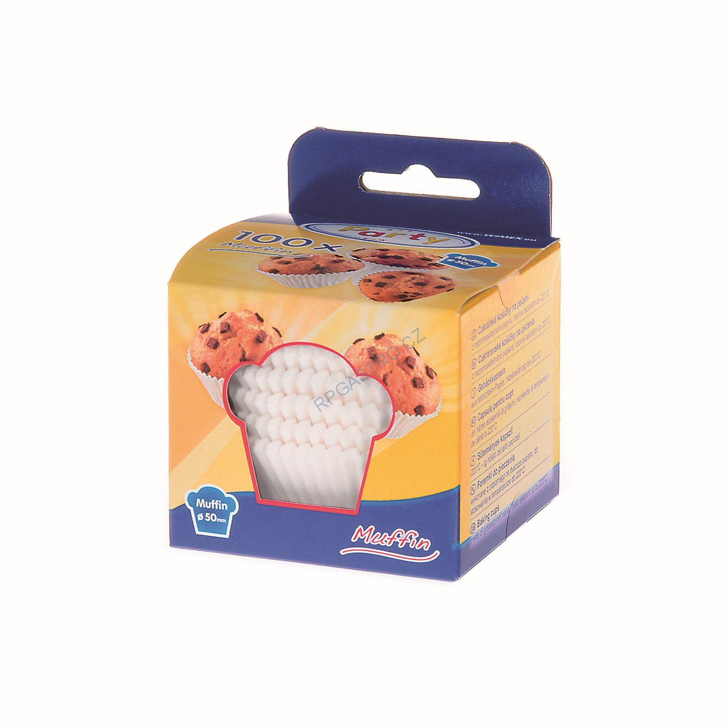 Cukrářské košíčky na muffiny bílé Ø 50 x 30 mm [100 ks] (65550 - 4A)