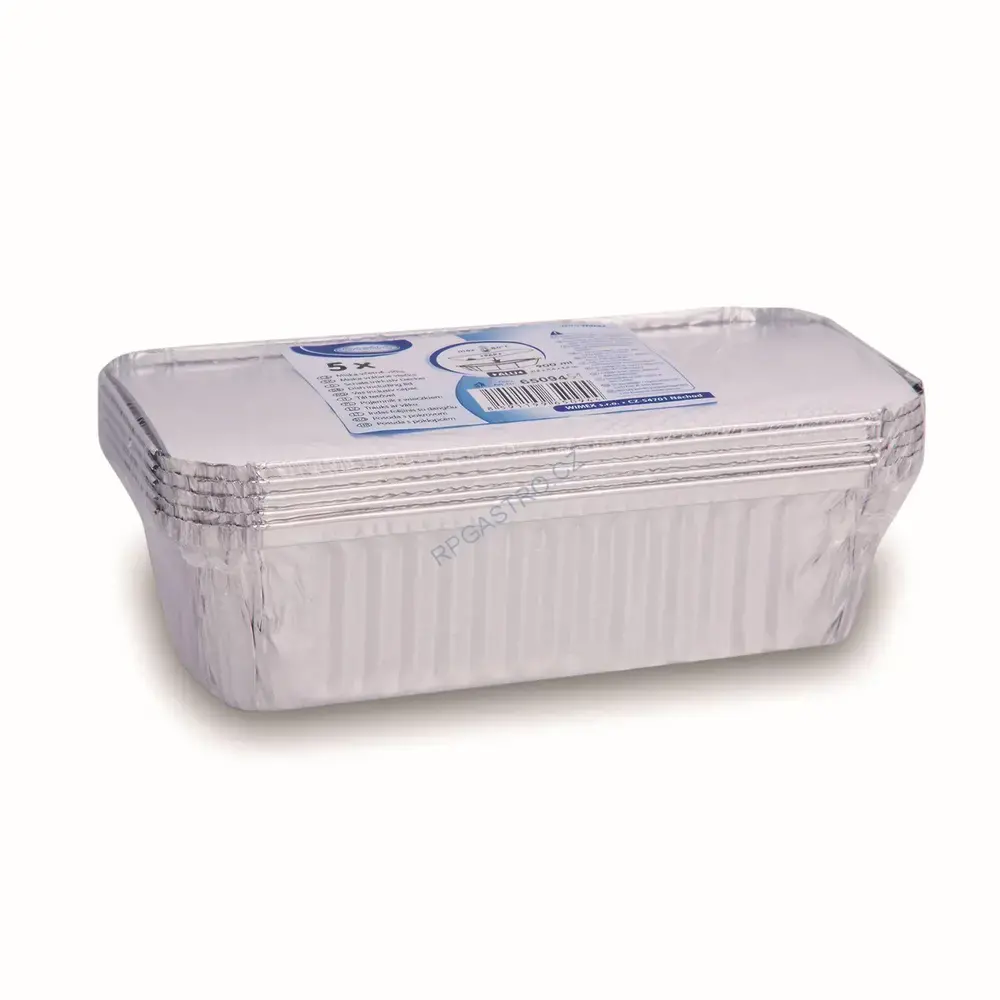 Miska hranatá ALU 900 ml včetně víčka [5 ks] (65094)