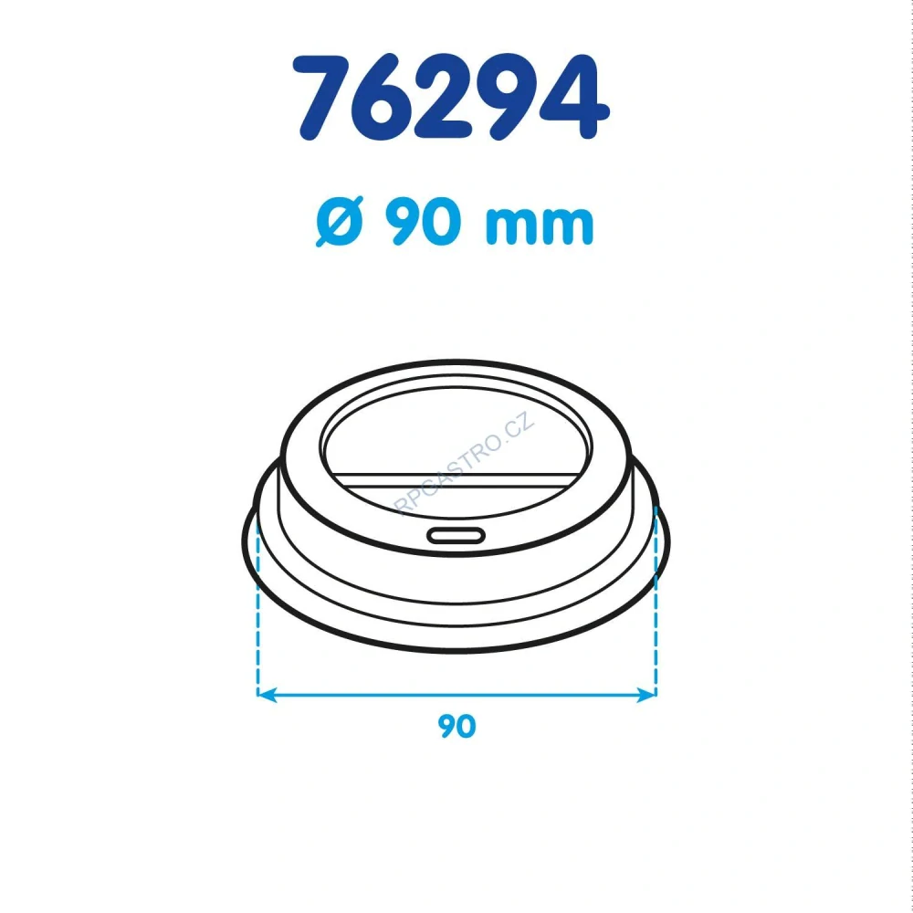 Víčko vypouklé bílé pro papírové kelímky Ø 90 mm [100 ks] (76294)