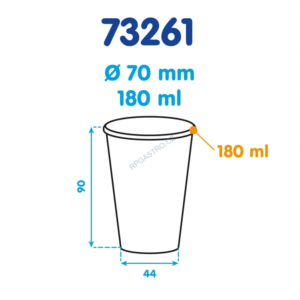 Kávový kelímek plastový hnědo-bílý 0,18 l -PP- (Ø 70 mm) [100 ks] (73261)