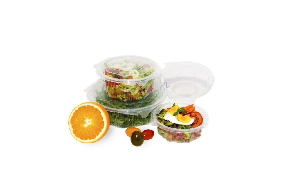 Miska osmiboká průhledná s víčkem 1000 ml (PP) [50 ks] (PP810)