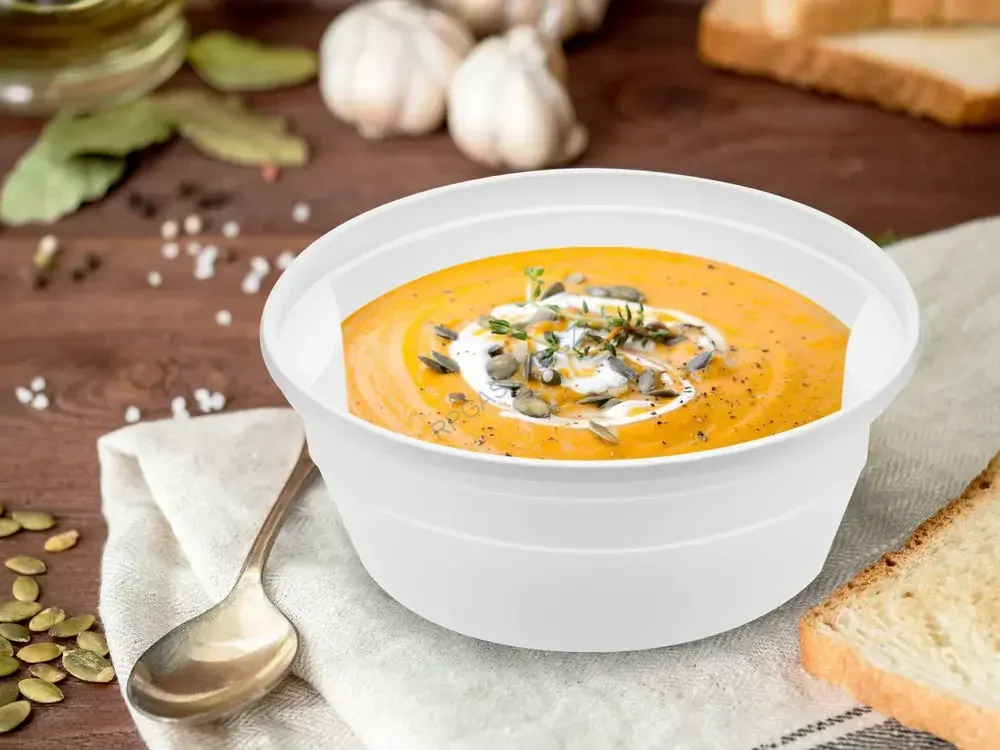 Polévková miska bílá (PP) 350 ml, Ø 127 mm [50 ks] (74313)