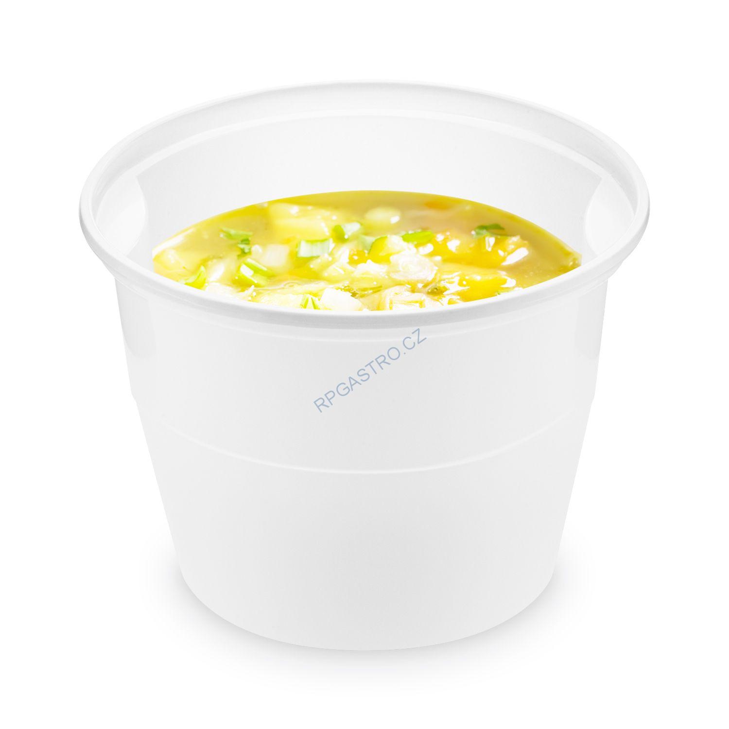 Polévková miska bílá (PP) 750 ml, Ø 127 mm [50 ks] (74317)