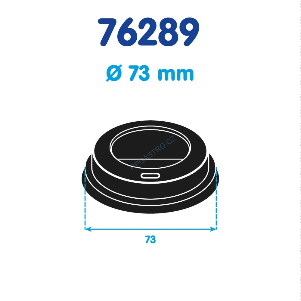Víčko vypouklé černé pro papírové kelímky Ø 73 mm [100 ks] (76289)