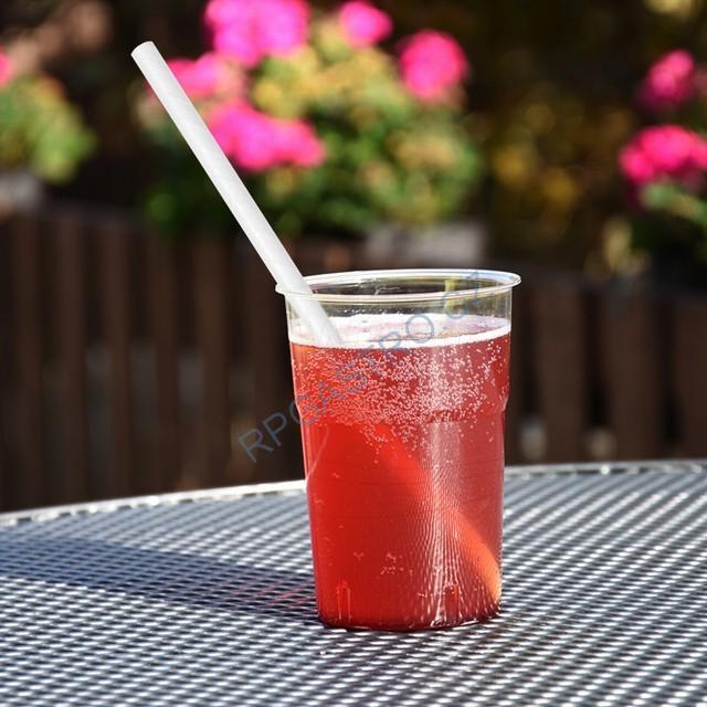 Slámky papírové JUMBO bílé 20 cm, Ø 8 mm [20 ks] (40922 - 8B)