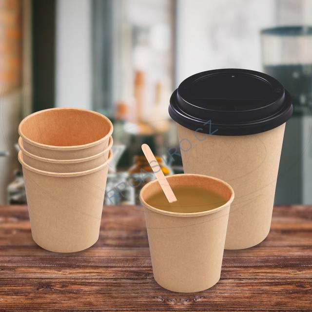 Papírový kelímek hnědý 510 ml, XL (Ø 90 mm) [50 ks] (76451)