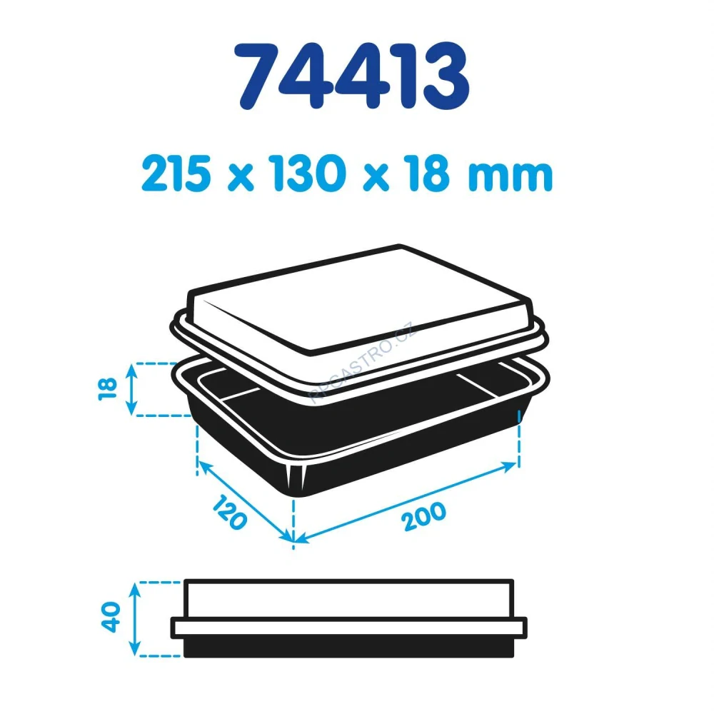 Miska na Sushi (PET) černá 255 x 185 x 20 mm [200 sad] (74414)