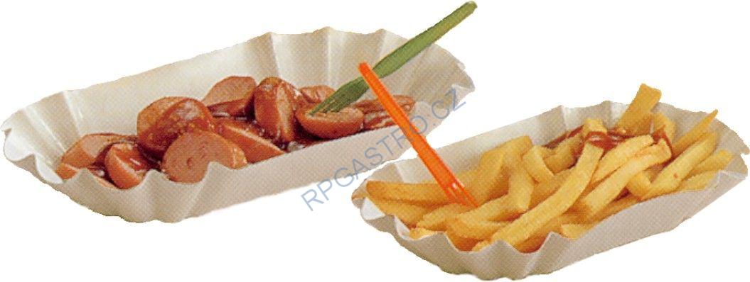 Papírové misky oválné 9 x 14 x 3 cm [250 ks] (71301)