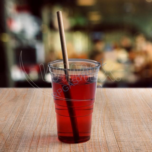 Slámky papírové JUMBO kraft 20 cm, Ø 8 mm [100 ks] (40924)