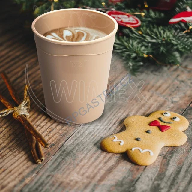 Kelímek vratný krémový 0,2 l (PP) [10 ks] (21320)