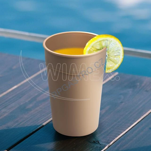 Kelímek vratný krémový 0,3 l (PP) [10 ks] (21330)