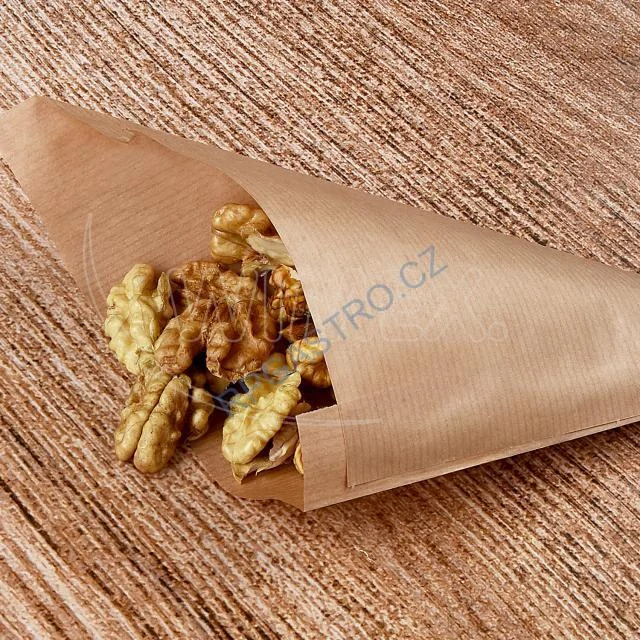 Papírový kornout,kraft, vázaný (PAP)(FSC Mix) 17x17 cm  , 100g (70817.1 - 10D,P12) 100ks
