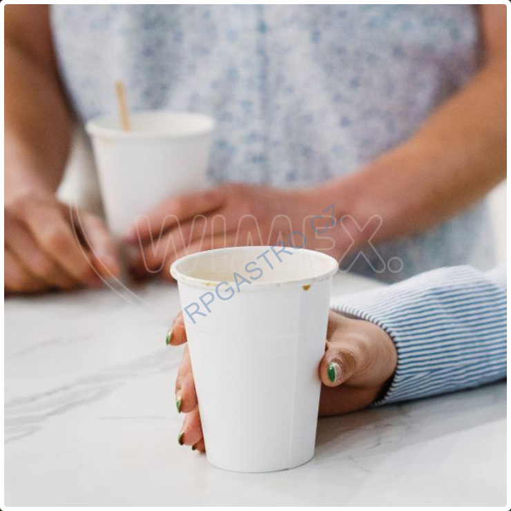 Papírový kelímek s cejchem bílý 300 ml,  (Ø 80 mm) [50 ks] (76703)