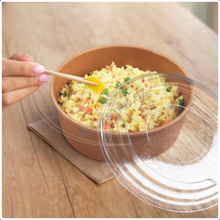 Víčko průhledné (rPET) pro papírové misky Ø150 mm [50 ks] (82710)