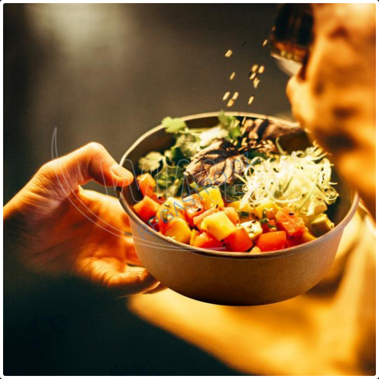 Papírové misky kulaté nepromastitelné kraft Ø150mm, 500 ml [50 ks] (82750)