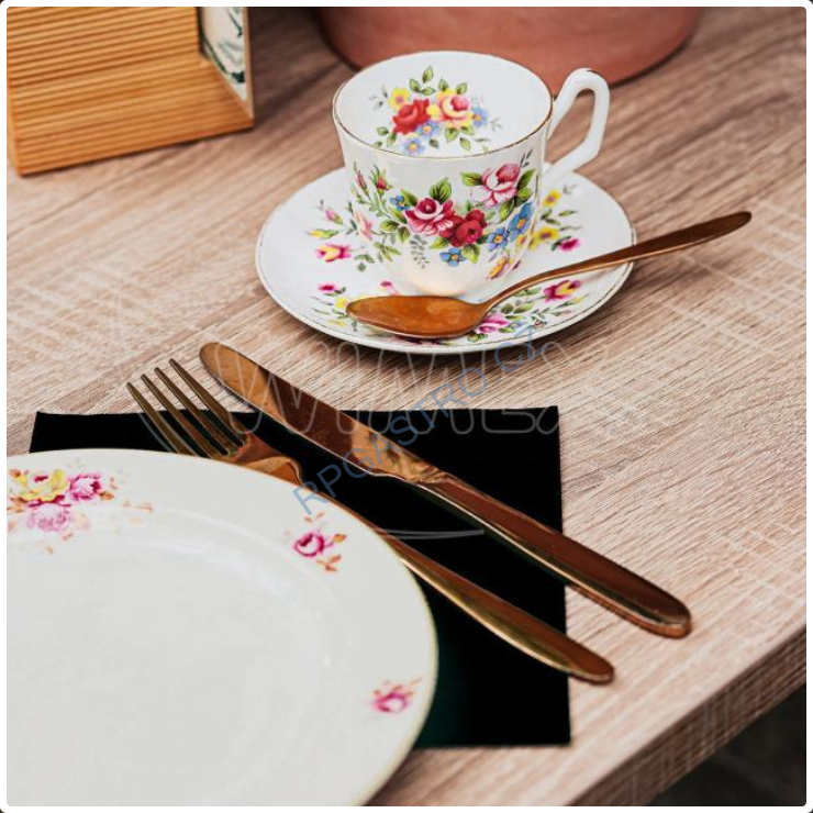 Ubrousky 2-vrstvé 33 x 33 cm černé [250 ks] (86919) P3,4N