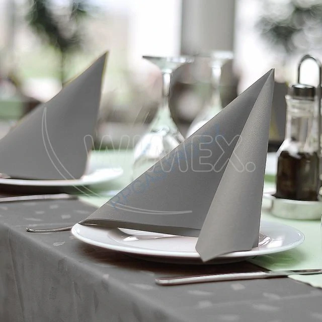 Ubrousky 3vrstvé šedé 40 x 40 cm [250 ks] (PAP FSC Mix) (88325)