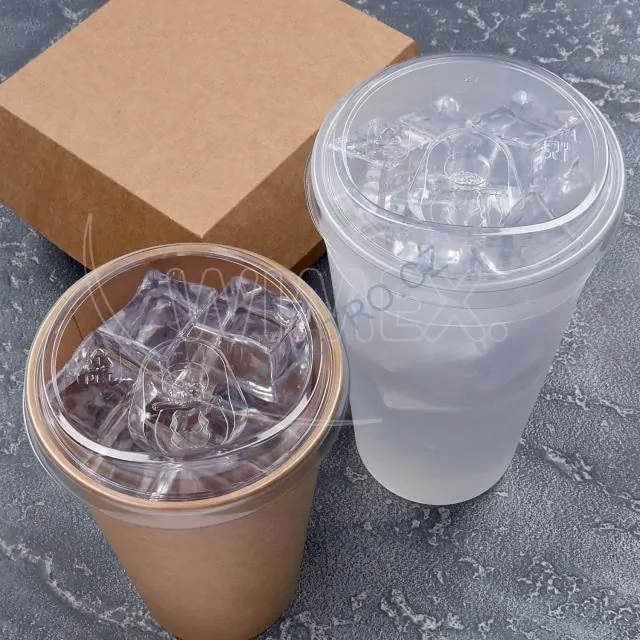 Víčko s otvorem na pití, průhledné pro kelímky Ø 90 mm [100 ks] (76282-11N, 1N)