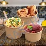 Papírové misky kulaté nepromastitelné kraft 350ml Ø115mm [50 ks](76936 - 1N,E64,P8A )