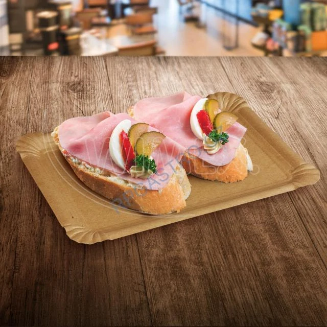 Papírové tácky (FSC Mix) nepromastitelné kraft 17 x 23 cm `č.6` [250 ks] (48006)