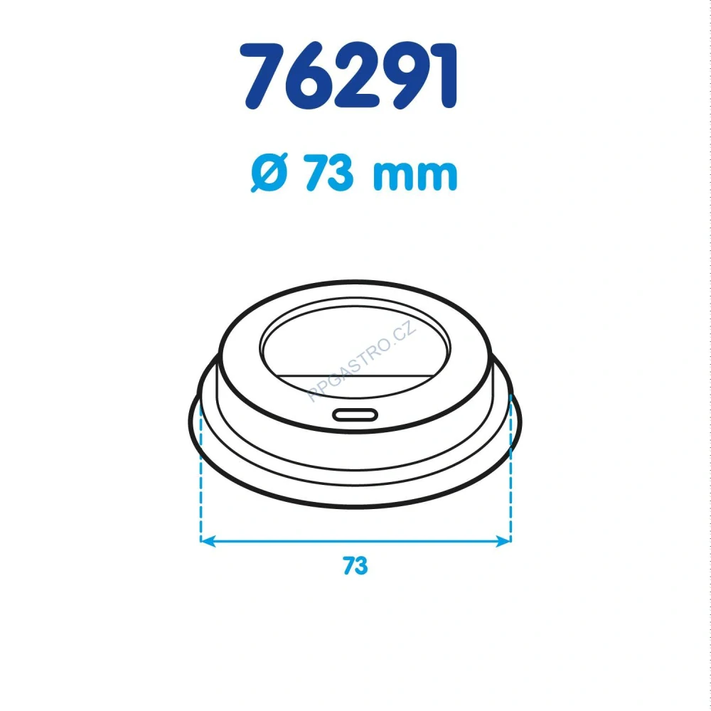 Víčko vypouklé bílé pro papírové kelímky Ø 73 mm [100 ks] (76291)