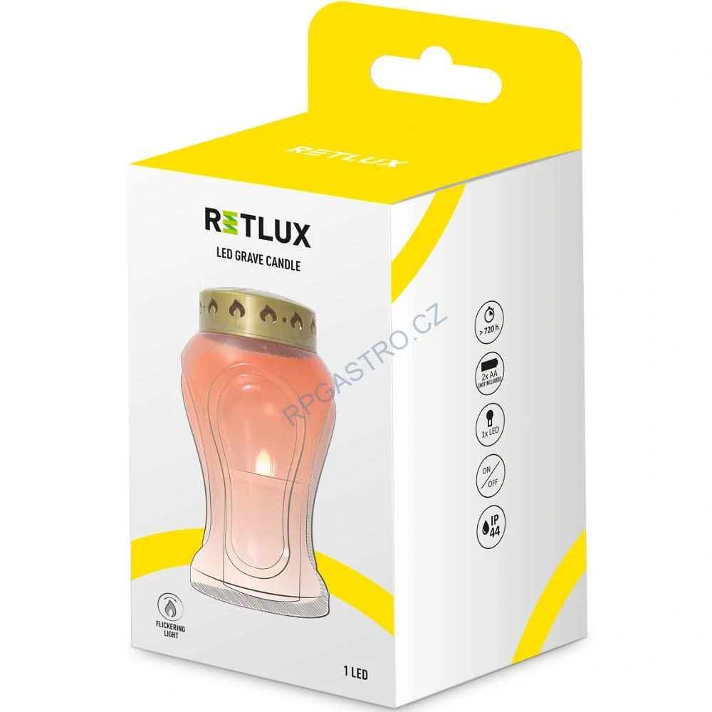 LED hřbitovní SVÍČKA  RLC 39 168 mm RETLUX