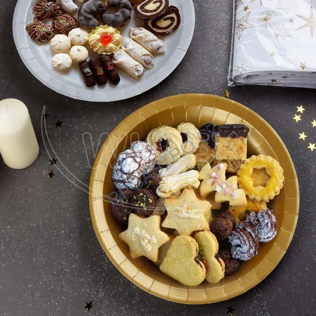 Papírový talíř (FSC Mix) zlatý Ø23cm [10 ks] (65344)