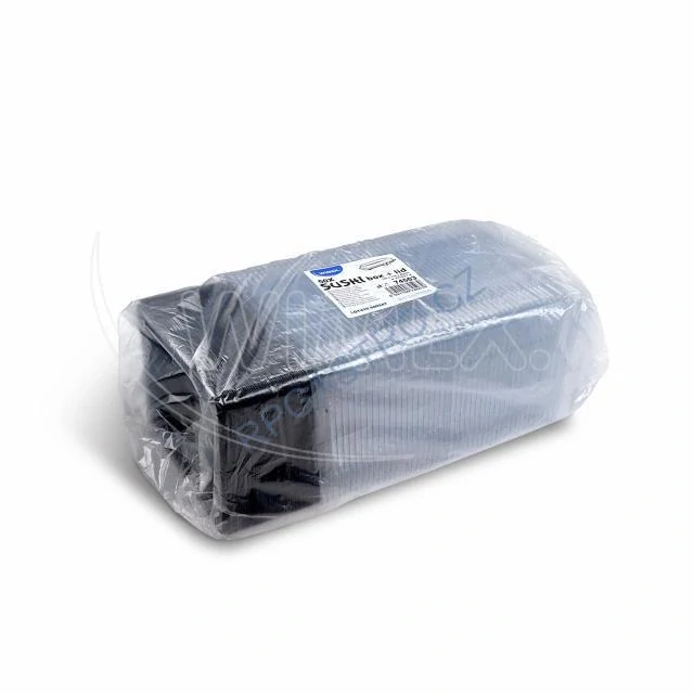 Miska na Sushi (PP/rPET)  černá + víčko průhledné 165 x 118 x 45mm [50sad] (74503)