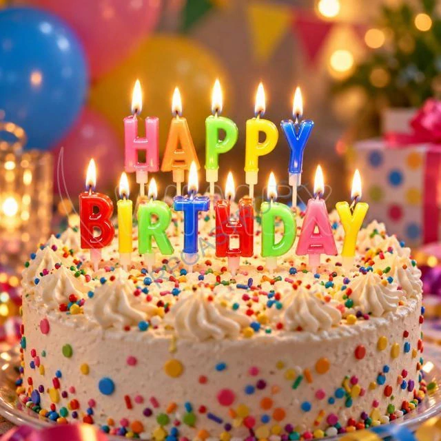 Set svíček na špejli "HAPPY BIRTHDAY" 65mm [1 sada]  (37180)