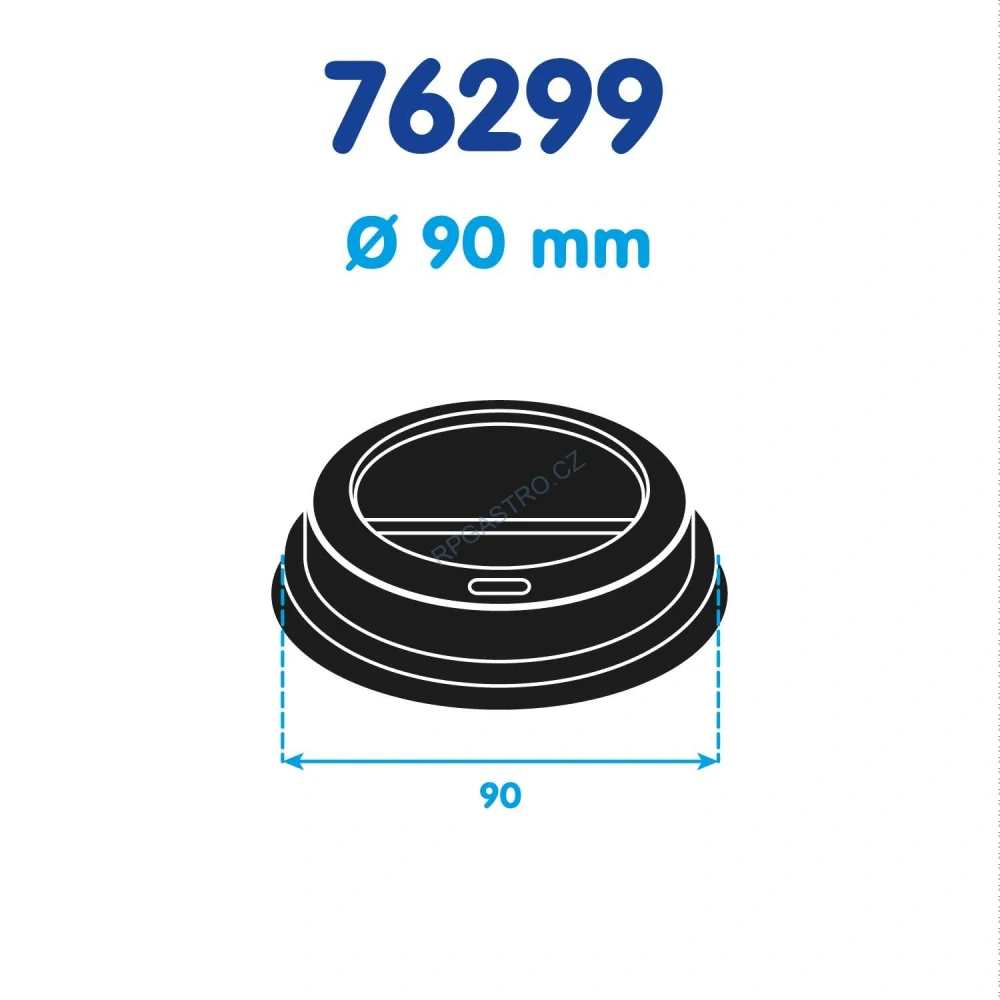 Víčko vypouklé černé pro papírové kelímky Ø 90 mm [100 ks] (76299)