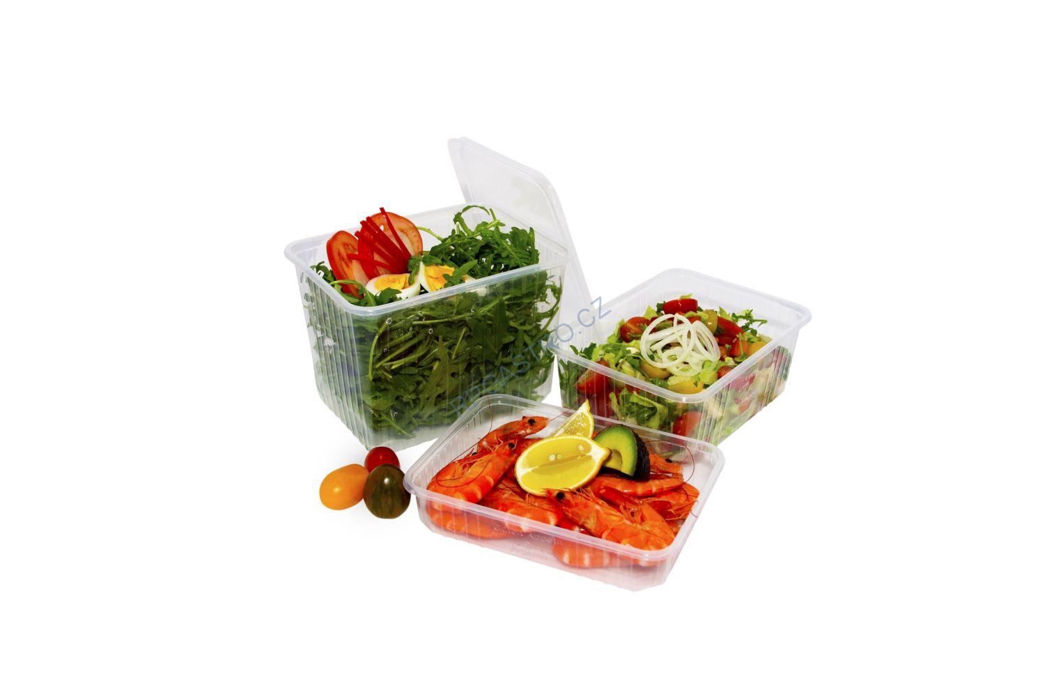 Vanička hranatá průhledná 1000 ml (PP) [50 ks] (77510)