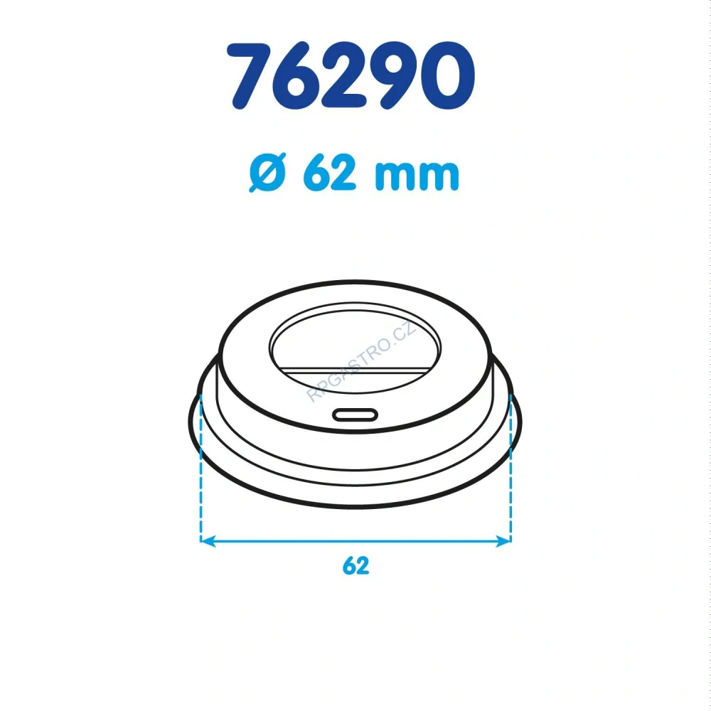 Víčko vypouklé bílé pro papírové kelímky Ø 62 mm [50 ks] (76290)