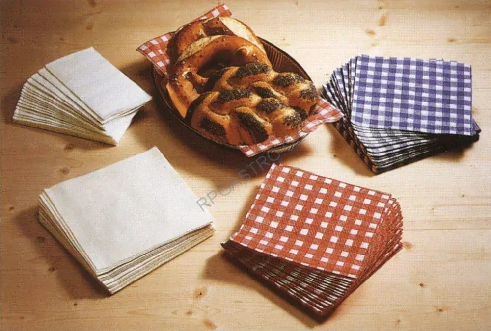 Ubrousky 1-vrstvé 33 x 33 cm KARO červené [100 ks] (70551 - 5D)