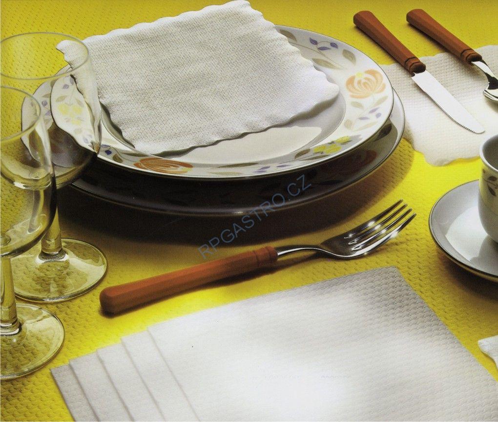 Ubrousky 1-vrstvé 33 x 33 cm bílé [500 ks] (70533 - E22)