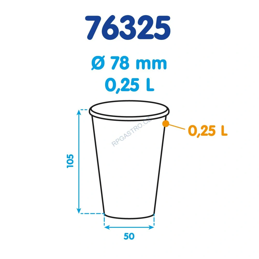 Kelímek plastový průhledný 0,25 l -PP- (Ø 78 mm) [50 ks] (76325)