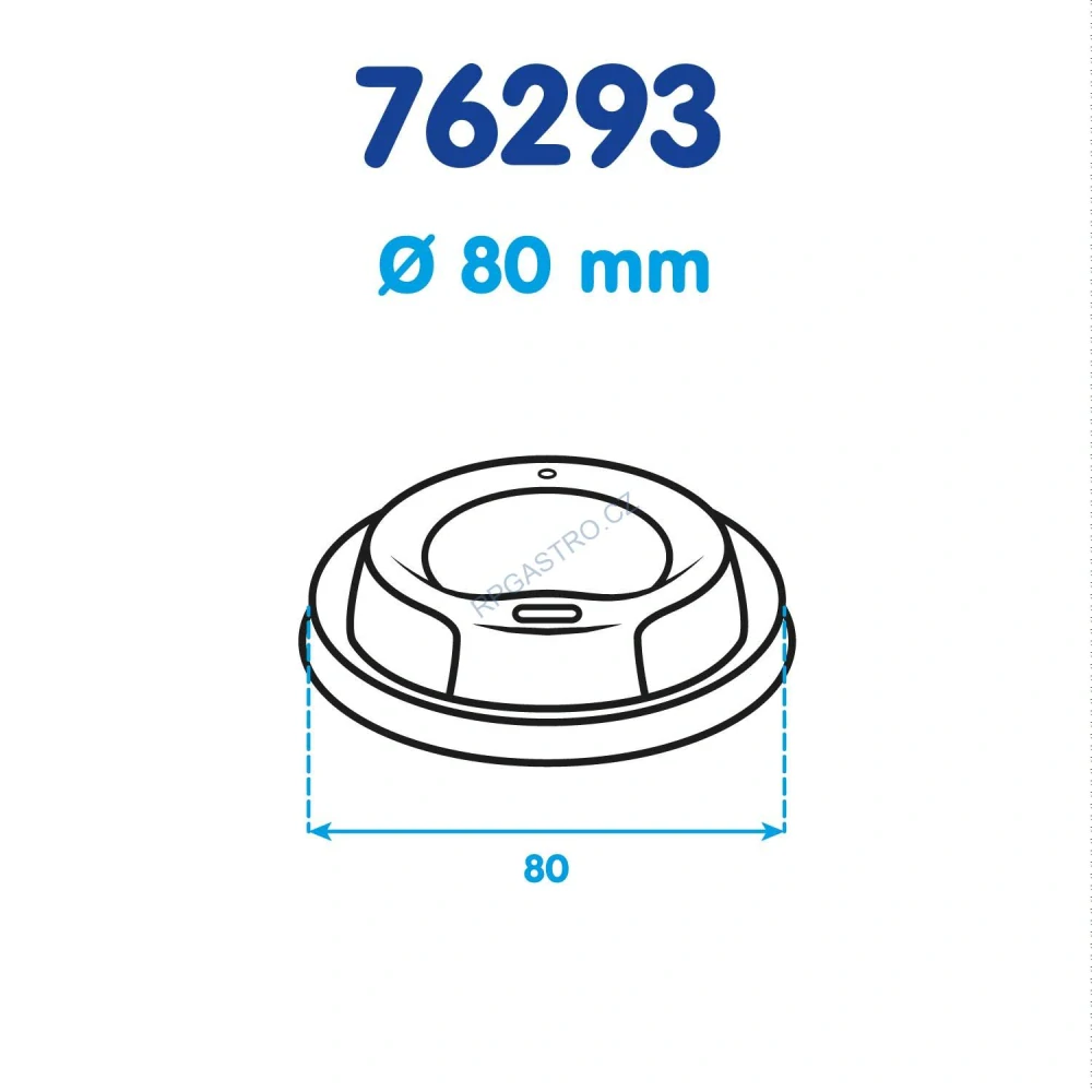 Víčko vypouklé bílé pro kelímky Ø 80 mm [100 ks] (76293-11N)