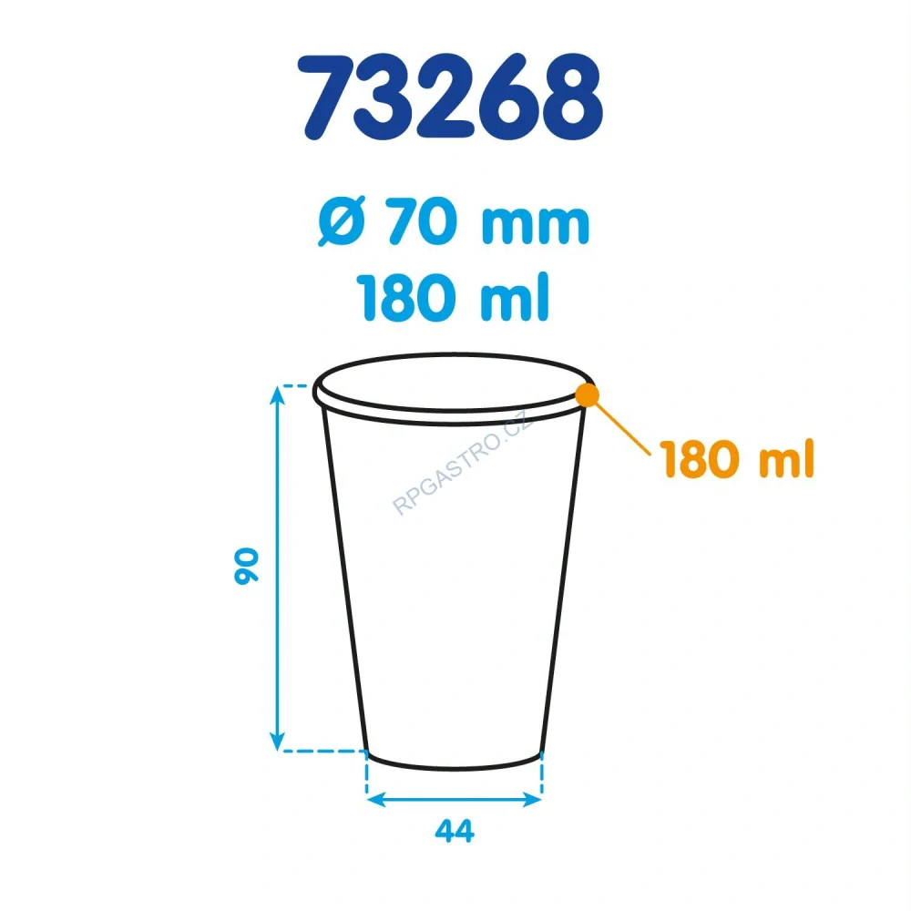 Automatový kelímek plastový hnědo-bílý 0,18 l -PS- (Ø 70 mm) [100 ks] (73268)