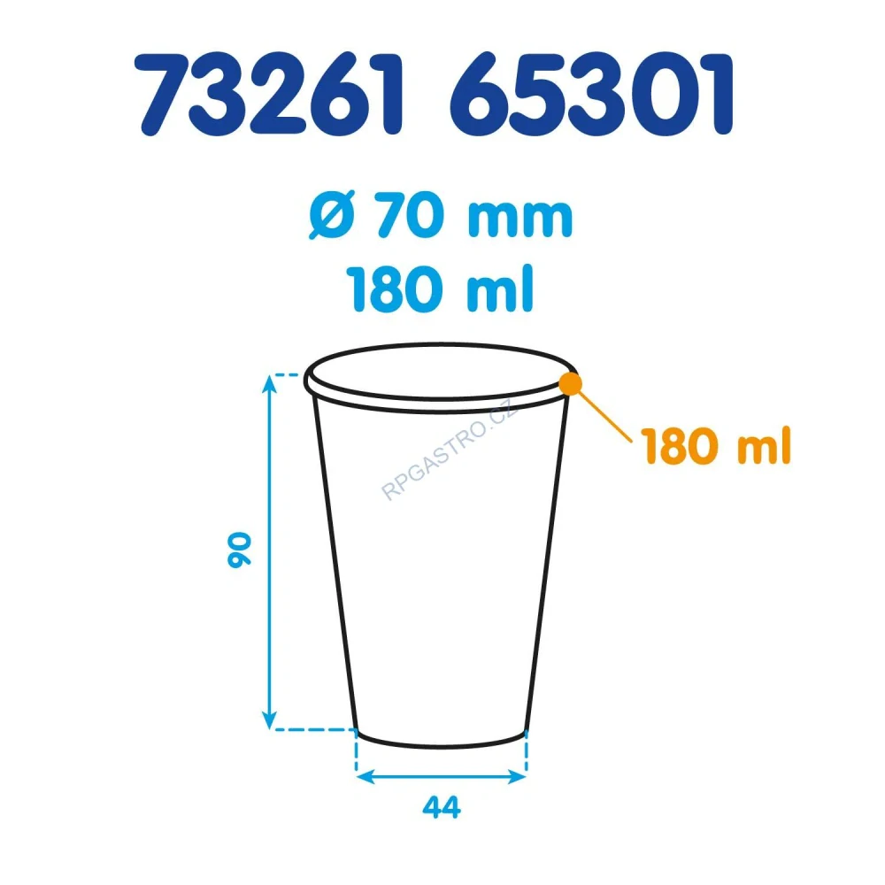 Kávový kelímek plastový hnědo-bílý 0,18 l -PP- (Ø 70 mm) [15 ks] (65301)
