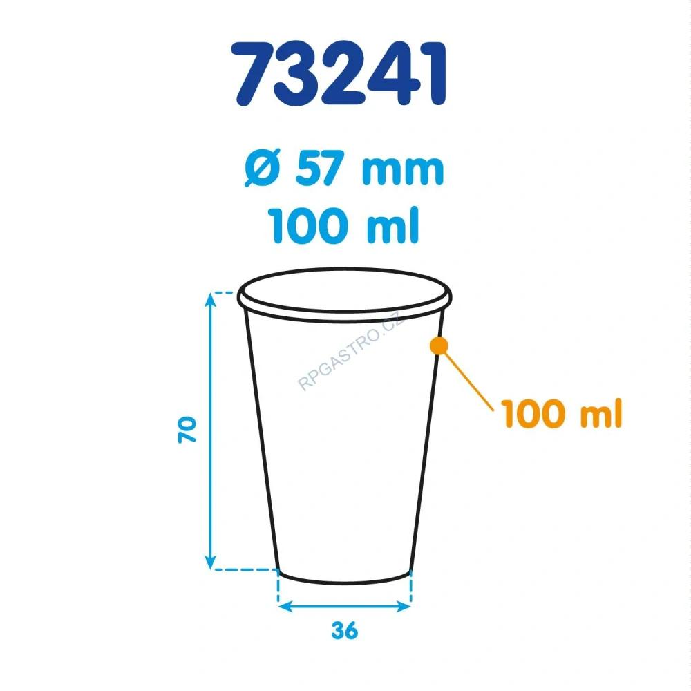 Kelímek bílý 0,1 l -PP- (Ø 57 mm) [100 ks] (73241)