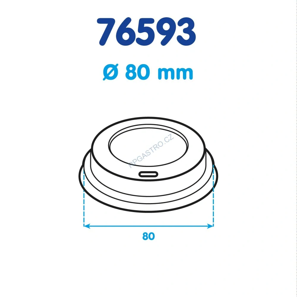 Víčko vypouklé bílé (CPLA) -BIO- pro kelímky Ø 80 mm [100 ks] (76593)