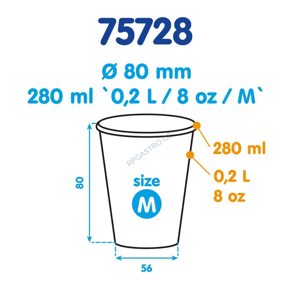 Papírový kelímek "Zimní období" 280 ml, M (Ø 80 mm) [50 ks] (75728)  CH2N