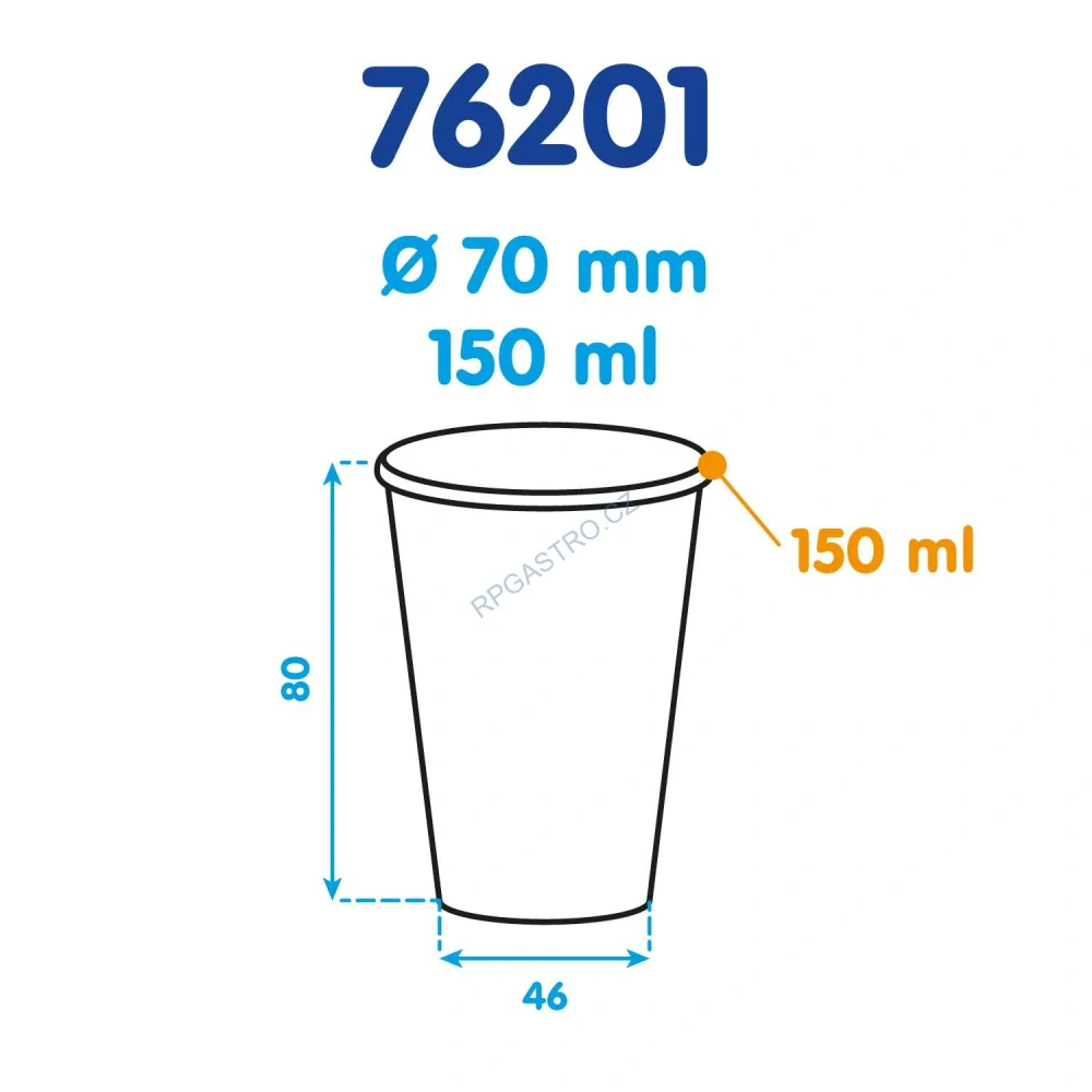 Papírový automatový kelímek bílý 0,15 l (Ø 70 mm) [80 ks] (76201)