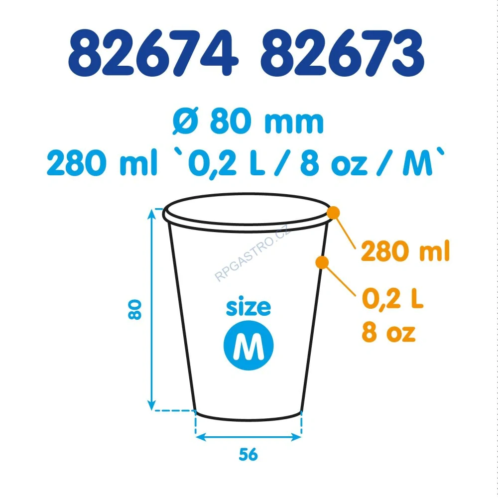 Papírový kelímek SMILEY 280 ml, M (Ø 80 mm) [50 ks] (82674-10N)