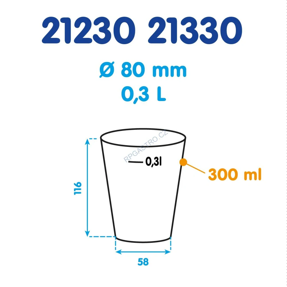 Kelímek vratný krémový 0,3 l (PP) [10 ks] (21330)