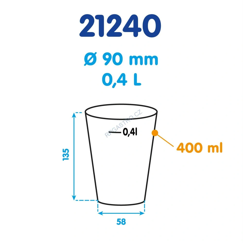 Kelímeky vratné 0,4 l (PP) [12 ks] (21240)