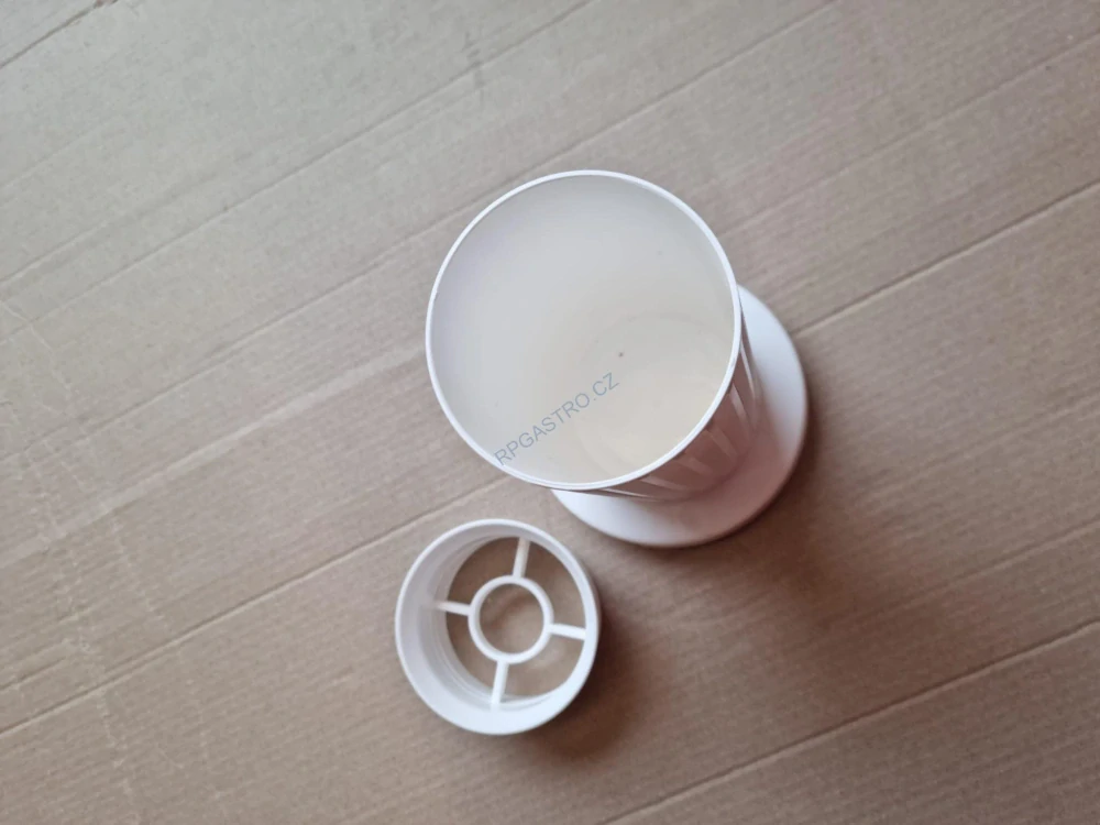 Váza na hrob Rovná se závažím 21,6 cm, bílá