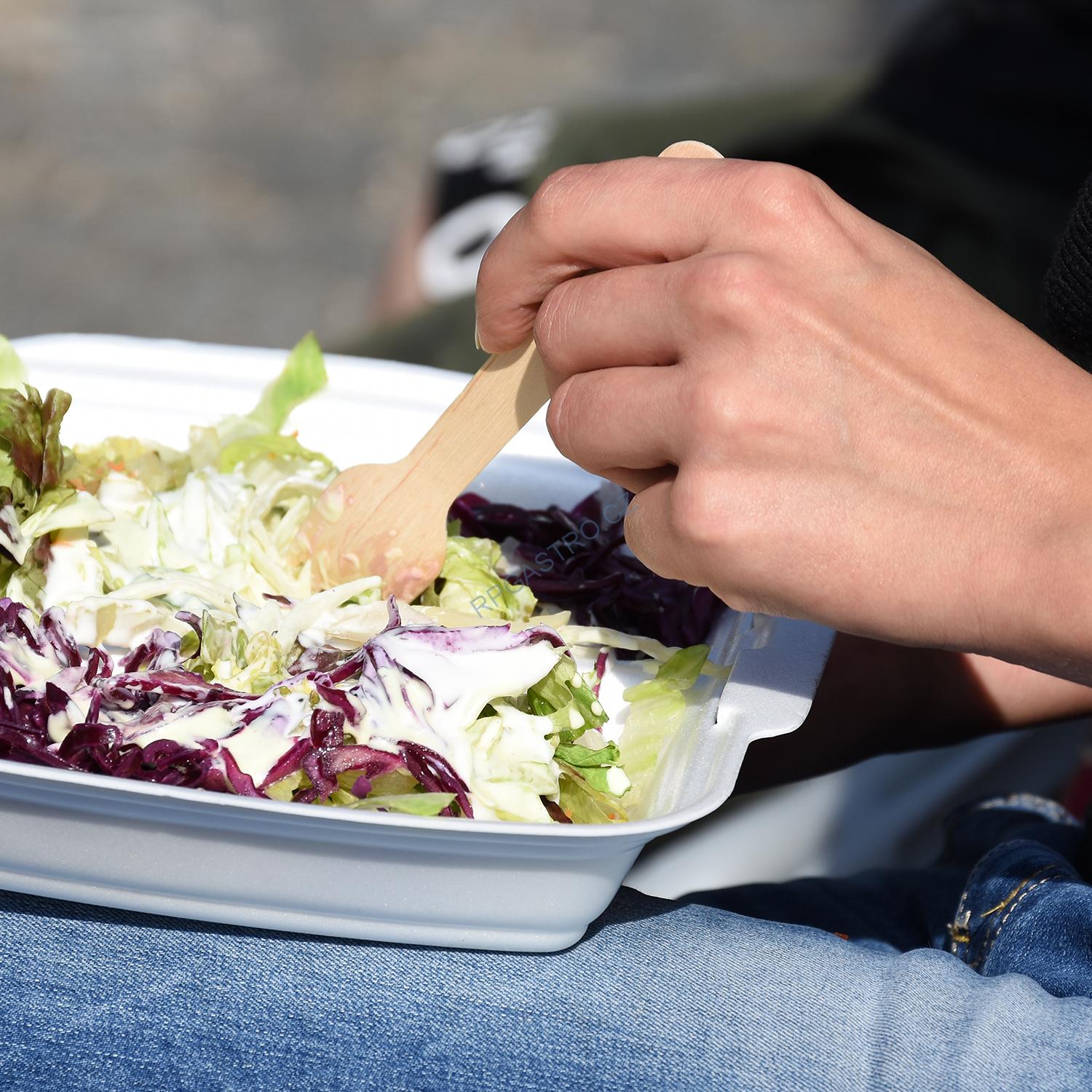 Vidlička ze dřeva 16 cm [100 ks] (66737-10B)