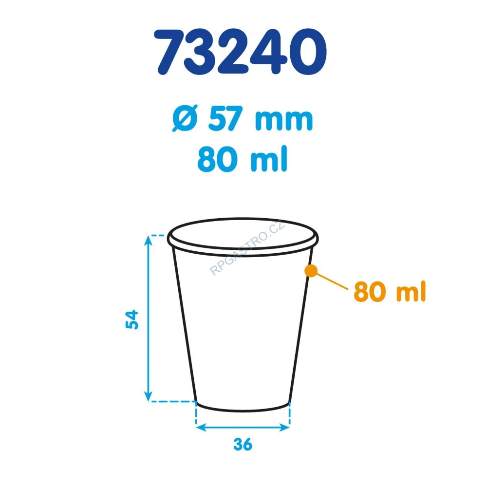 Kelímek bílý 0,08 l -PP- (Ø 57 mm) [100 ks] (73240)