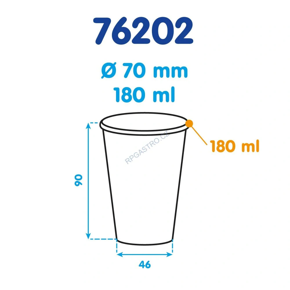Papírový automatový kelímek bílý 0,18 l (Ø 70 mm) [90 ks] (76202)